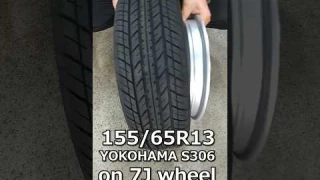 Tire Stretch with Bead Buster -155/65R13(YOKOHAMA S306) on 7J wheel- #shorts