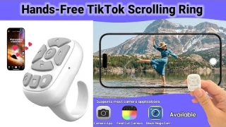S22 Bluetooth Remote Control Hands-Free TikTok Scrolling Ring Compatible with iOS and Android Device