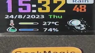 GeekMagic GIFTV Crystal Cube Photo Display Holographic Desktop Smart Weather Station Digital Clock w