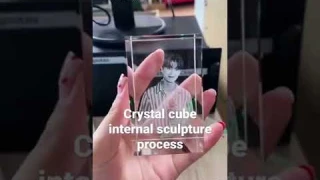 Crystal cube internal sculpture process #Crystal #customized #fine #3dphoto #diy #figure #glass