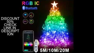 10M/20M USB Christmas Tree LED String Lights with Smart Bluetooth App Remote Control Christmas Home