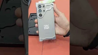 Samsung S24Ultra ￼ Metal BackCover With Camera Protection Lens Pure Stainless Steel Natural Titanium