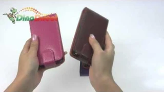 PU Leather Vertical Flip Black Edge Case Cover Pouch for iPhone 4  from Dinodirect.com