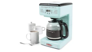 Nostalgia RCOF12AQ New & Improved Retro 12-Cup Programmable Coffee Maker With LED Display