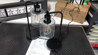 Demo - TOBUSA Direct Industrial Lamp Set - Touch Control, 3- Way, USB Ports