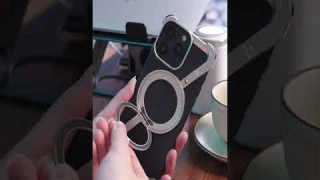 Oatsbasf Z Shape Phone Case for iPhone 16 15 14 Pro Max with Stand 360°Rotatable Magsafe Minimalist