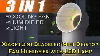 REVIEW - 3 in 1 Bladeless Mini Desktop Fan Humidifier LED Light from Xiaomi