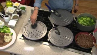 CooksEssentials Set of 2 Universal Lids with Sandra Bennett