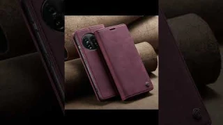 Caseme-case.com OnePlus 11 Wallet Suede Leather Case Red