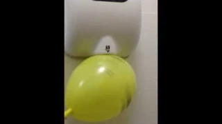 What happens when balloon meets hand dryer?