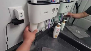 Wall Mounted Toothbrush Holder Kit with Double Automatic Toothpaste Dispensers Review