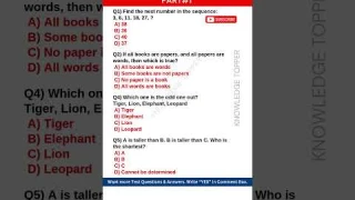 Logical Reasoning Test Questions and and Answers