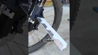 Fork mounted razor machetes! #mtb #mountainbike #shorts