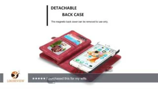 iPhone 6s Plus Case,AKHVRS Magnetic Premium Genuine Cowhide Leather Wallet Case Cover With