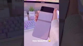 The most aesthetic phone I’ve ever had ☁️💜✨ #samsung #zflip3 #unboxing #asmr #shorts