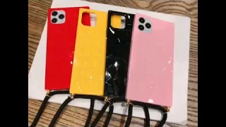 IPHONE CREATIVE DIAMOND PATTERN PHONE CASE-WITH LANYARD