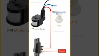 PIR motion sensor wiring diagram #shorts #electricalwiring