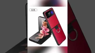 Samsung Z Flip 3/4 Folding Phone Case Litchi Textured Soft Cloth Ring