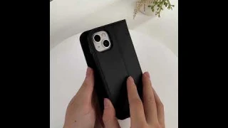 Genuine leather Wallet Case for iPhone with Magnetic Closure