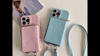 Zipper Wallet Crossbody Strap Apple iPhone Case