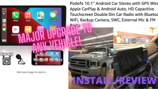 PODOFO 10.1" Apple CarPlay Android stereo install/review, is it worth it?