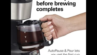 Hamilton Beach 5 Cup Compact Drip Coffee Maker with Programmable Clock & Glass Carafe, Black (46111)