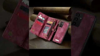 Casesme.com Samsung Galaxy A34 5G Wallet Case with Wrist Strap Red