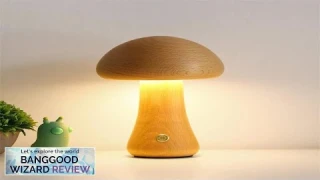 LED Night Light With Touch Switch Wooden Cute Mushrooms Bedside Table Lamp Review