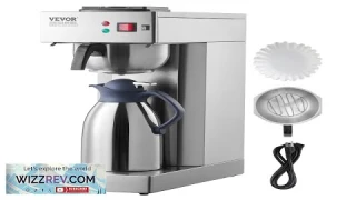 12 Cups Commercial Drip Coffee Maker with Thermal Carafe Restaurant Office Cafe Review