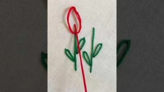 Easy tulip flower embroidery