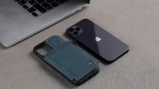 Retro Genuine Leather Zipper Wallet Phone Case For iPhone 6, thru 12 Pro Max