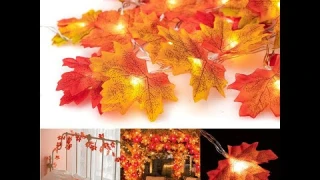 New LED Maple Leaf Pumpkin Lantern String Halloween Decoration Light