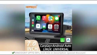 HIPPBQCC 7inch Car Radio CarPlay Android Auto Multimedia Video Player Portable Touch Screen With USB