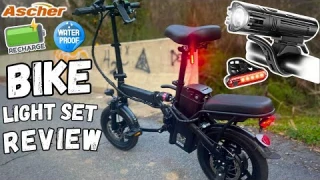 Bike Headlight Set Rechargeable 4 Light Mode - Testing/Review