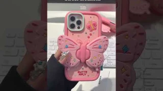 Silicon iphone case 3D butterfly stand 🦋#iphone #viral #trending #shorts #ytshorts #tiktok #short