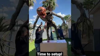 Our biggest Halloween Prop, Home Depot 12 foot Inferno pumpkin skeleton!