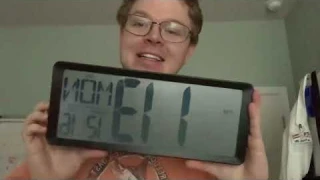 Large Rechargeable Digital LCD Wall Clock with Backlight Glow in the Dark,Night Light Wall Clock