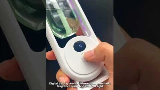 Digital display aroma diffuser with automatic fragrance spray and ambient light