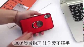 TPU+PC 2 IN 1 Protector Case with 360 rotate magnetic finger ring support