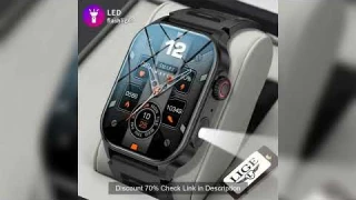 LIGE New Men Smart Watch Flashlight 2.01" HD Large Screen AI Voice Bluetooth Call Sport Watches Heal