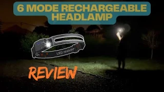 Rechargeable Headlamp for camping, fishing, and running! LED with Motion Sensor