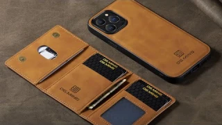 2 In 1 Detachable Magnetic Leather Wallet Case for iPhone 15 Series