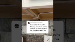 View of Philips Hue strip lights under cabinets