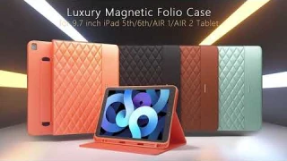 CAVOKAS iPad 9.7 6th Generation Leather Case Removable Cover iPad 5th Gen with Pencil Holder