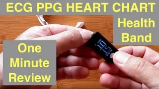 ECG PPG IP68 Waterproof Fitness Tracker Smart Bracelet with Heart Wave Chart: One Minute Overview