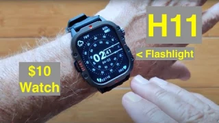 LAXASFIT H11 UNDER $10! BT Calls 2.01" Always-on Screen LED Flashlight Smartwatch: Quick Overview
