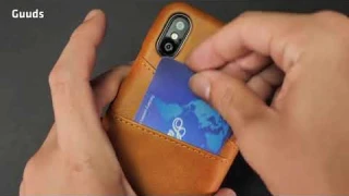 Guuds Suteni Retro Classic Card Slots Calf Leather Coated Back Cover