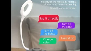 Artificial Voice Control Night Light, Smart LED Reading Lamp with Flexible Goose Neck