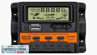 Solar Charge Controller 12V/24V Auto 100A PWM Photovoltaic Regulator Dual USB Output Review