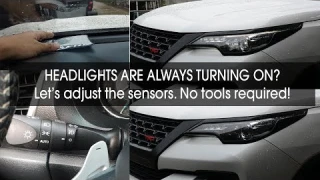 How to adjust Headlight Auto Light sensor's ON sensitivity of Toyota Fortuner, Hilux Conquest, etc